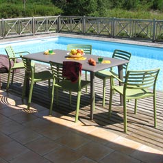 Mesa retangular 4-6 lugares chocolate  verde